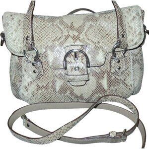 Coach 2013 Campbell Exotic Snakeskin Embossed Leather Flap Satchel Handbag 27895
